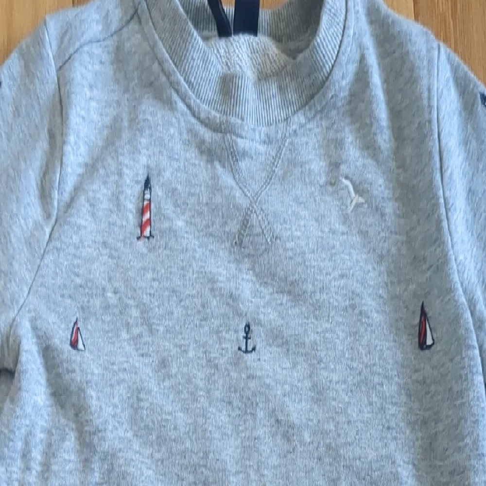 Janie and Jack Gray Ribbed Sweatshirt